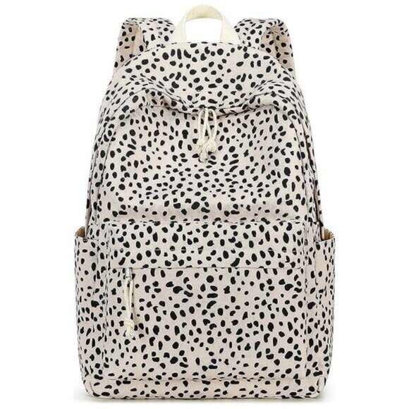 Large Corduroy Bookbag Lightweight 17 inch Leopard-apricot - Picture 8 of 8